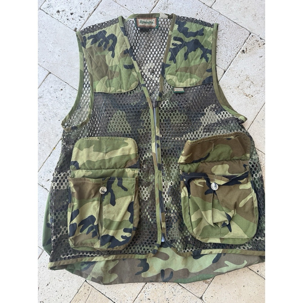 Vintage Remington Camo Mesh Hunting Vest XL Made USA Outdoor Gear